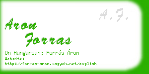 aron forras business card